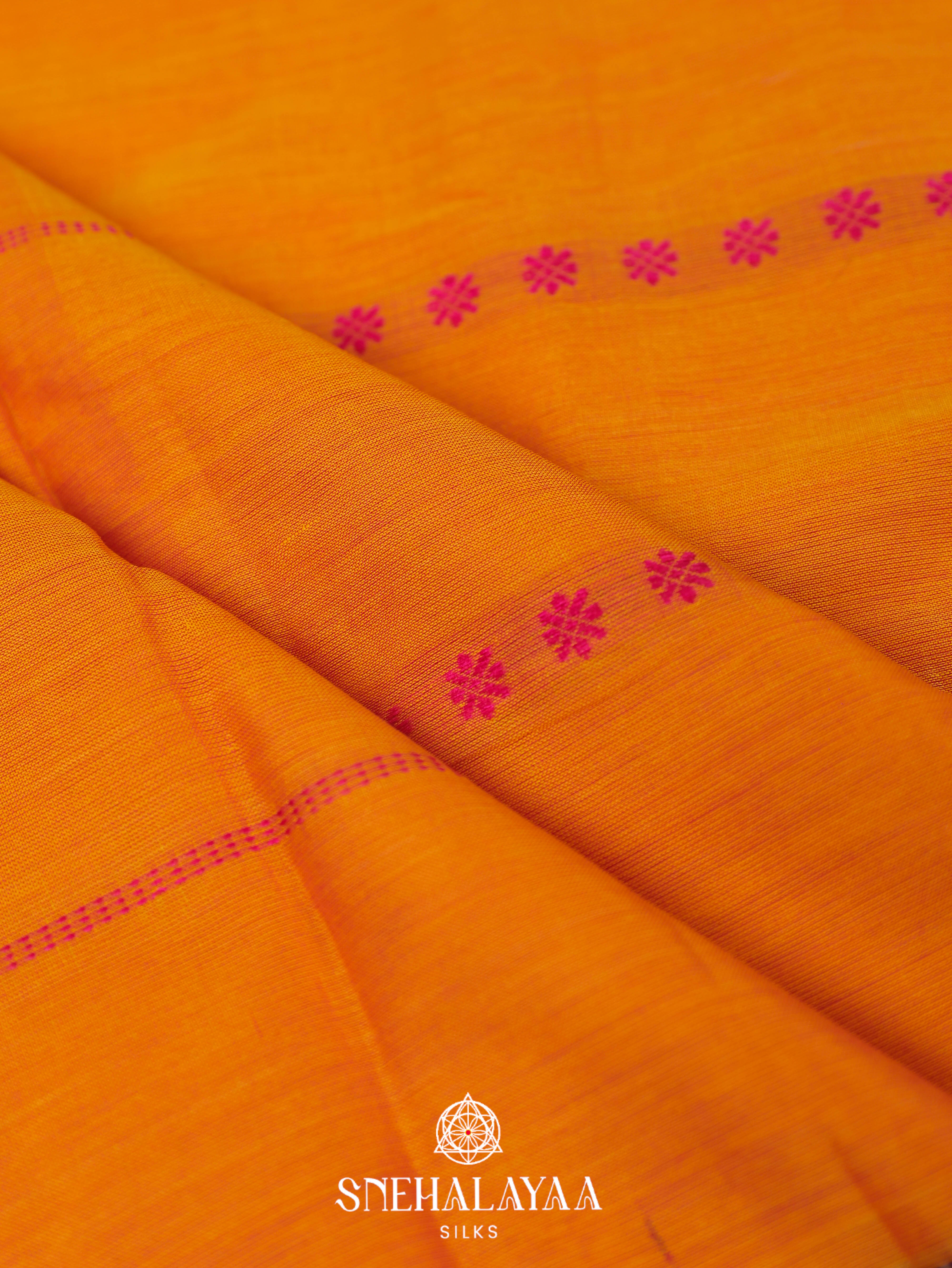 Mango Yellow Narayanpet Cotton Saree