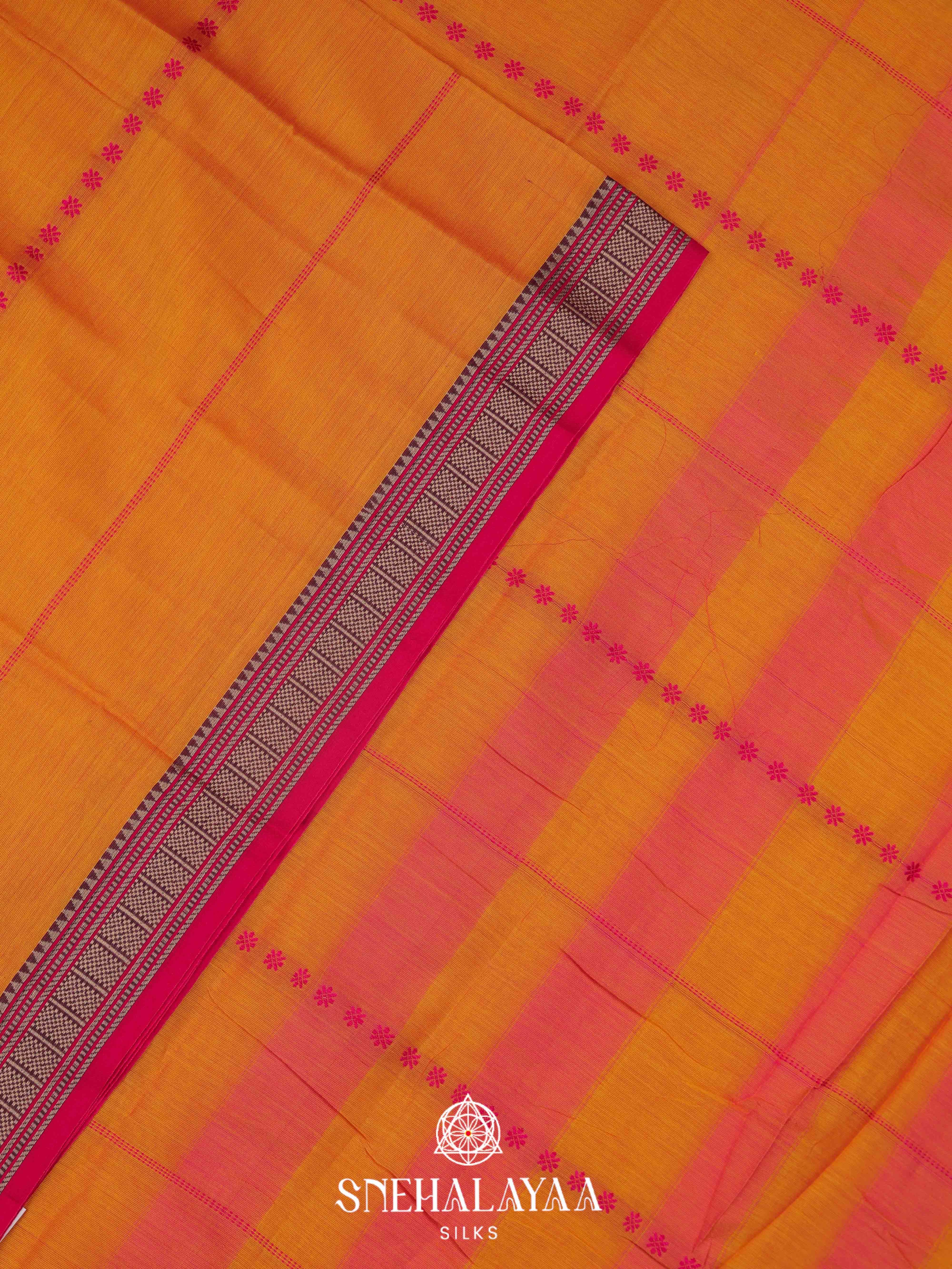 Mango Yellow Narayanpet Cotton Saree