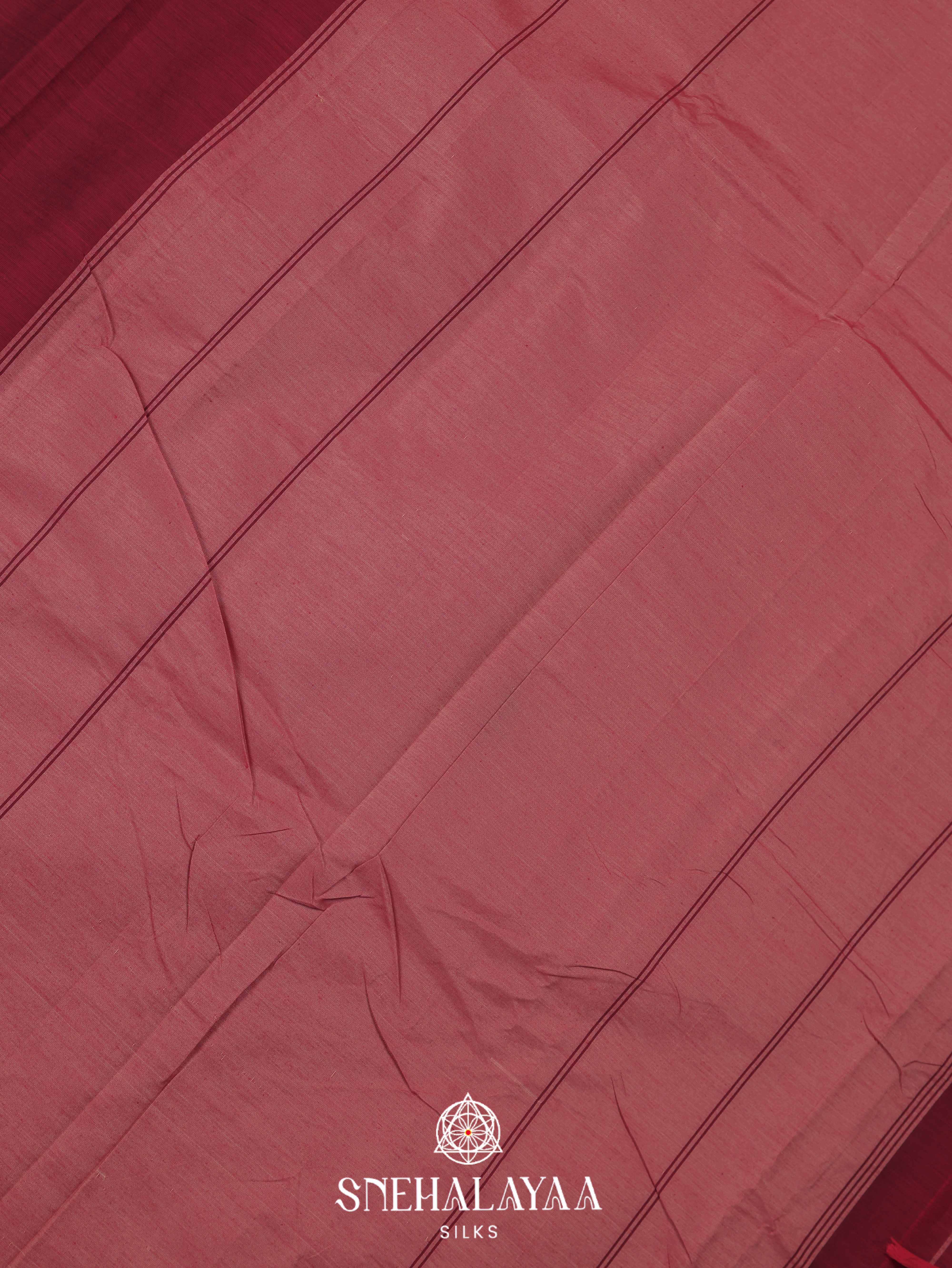 Maroon Narayanpet Cotton Saree