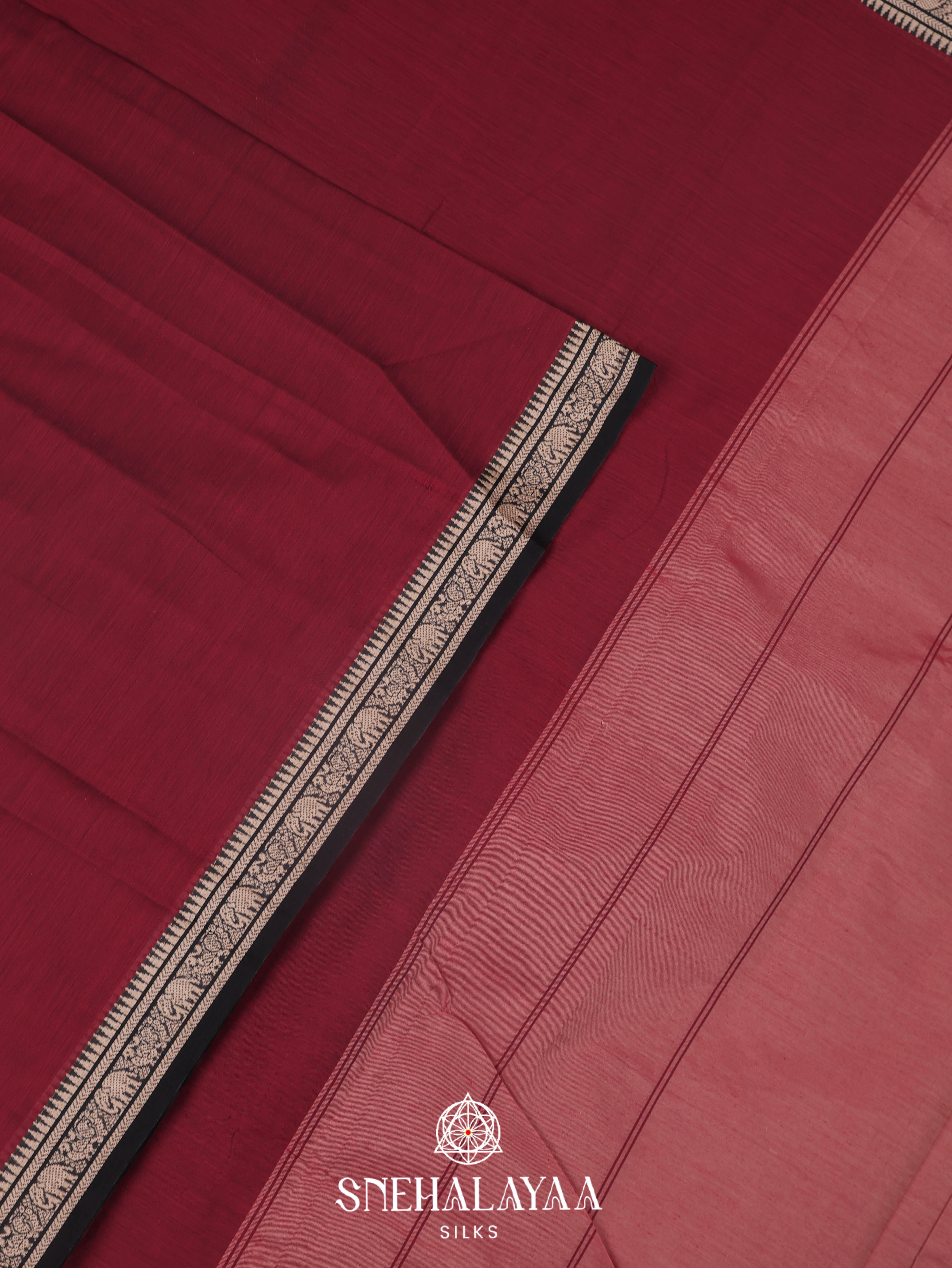 Maroon Narayanpet Cotton Saree