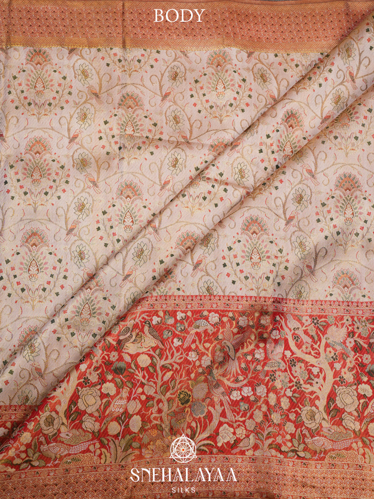 Cream Tissue Kanjivaram Silk Saree