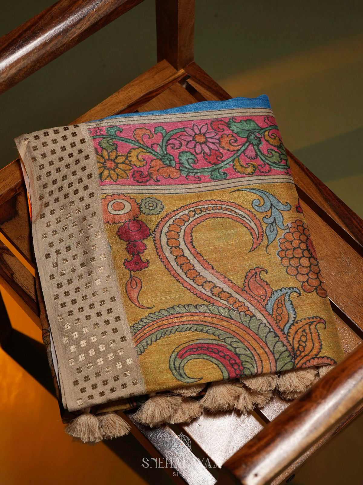 Blue Tussar Saree