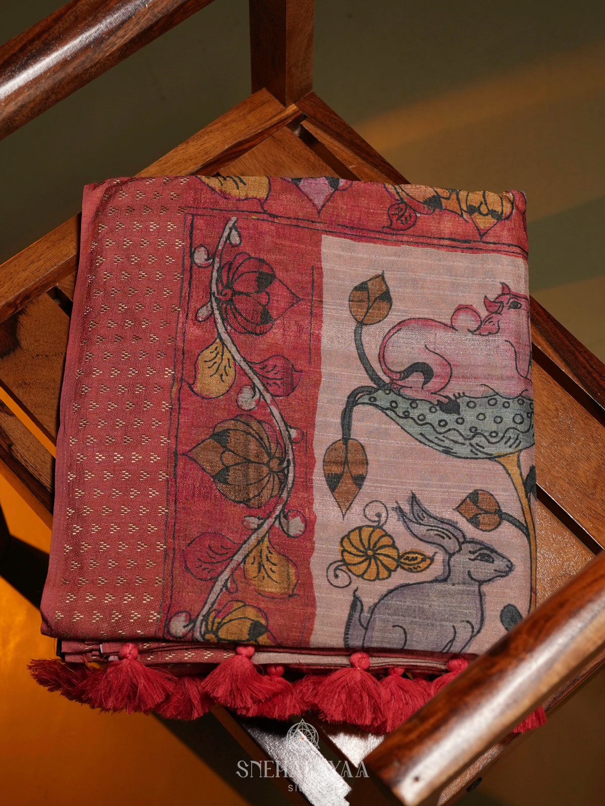 Baby Pink Tussar Saree