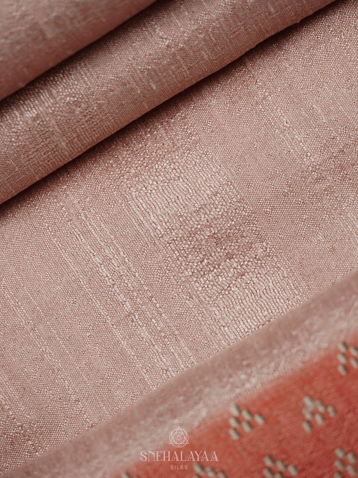 Baby Pink Tussar Saree