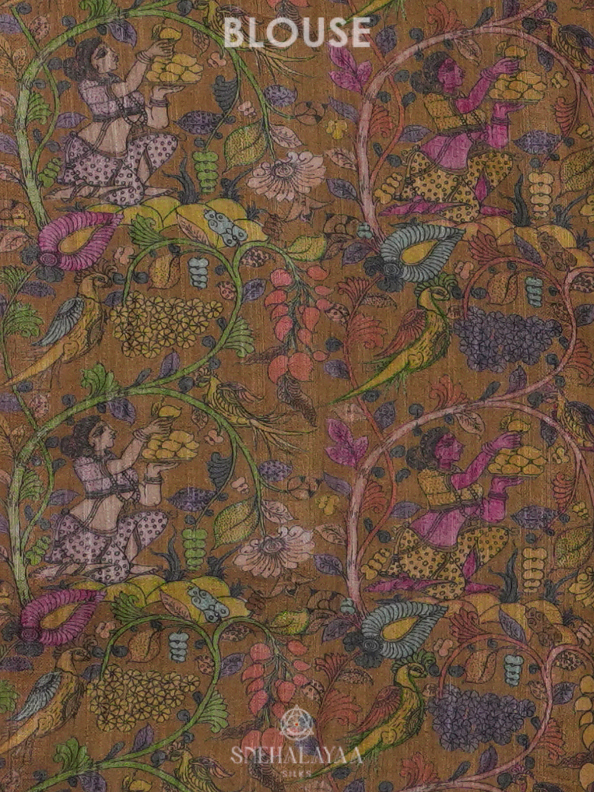 Maroon Tussar Saree