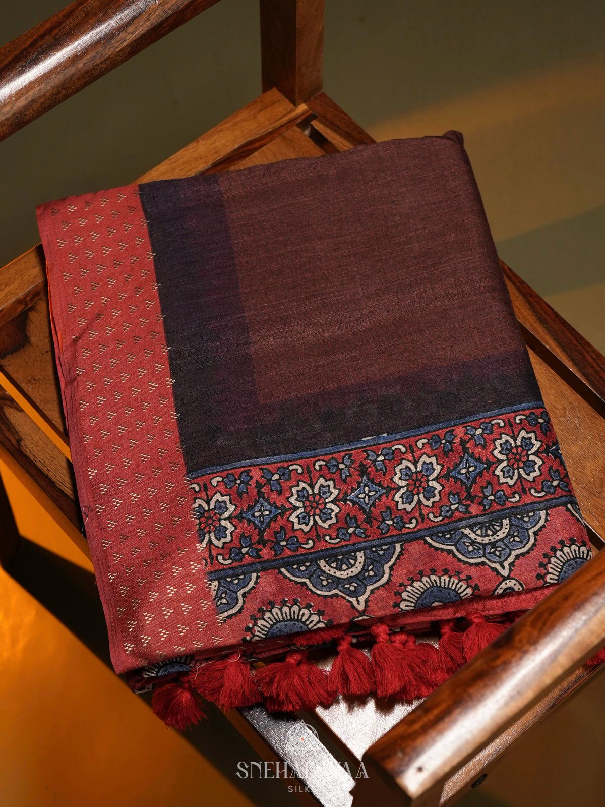 Brown Tussar Saree