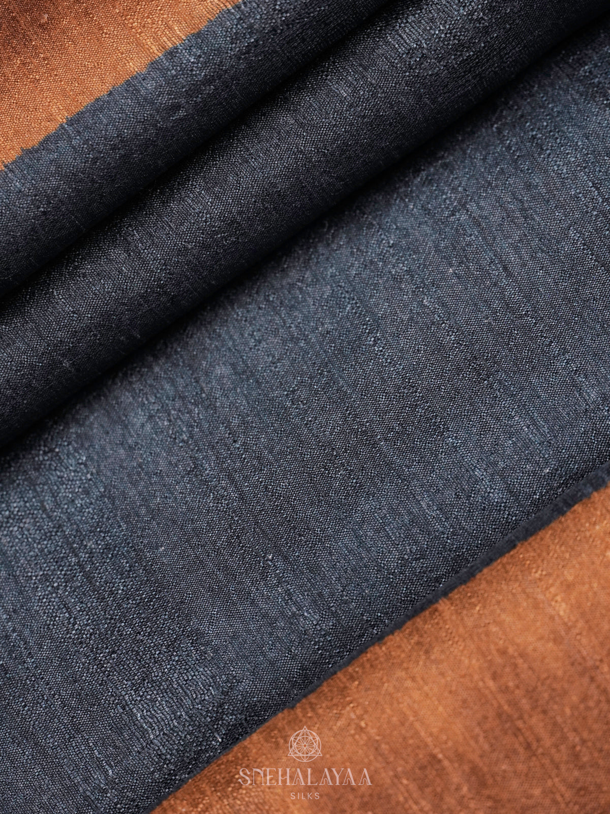 Navy Blue Tussar Saree