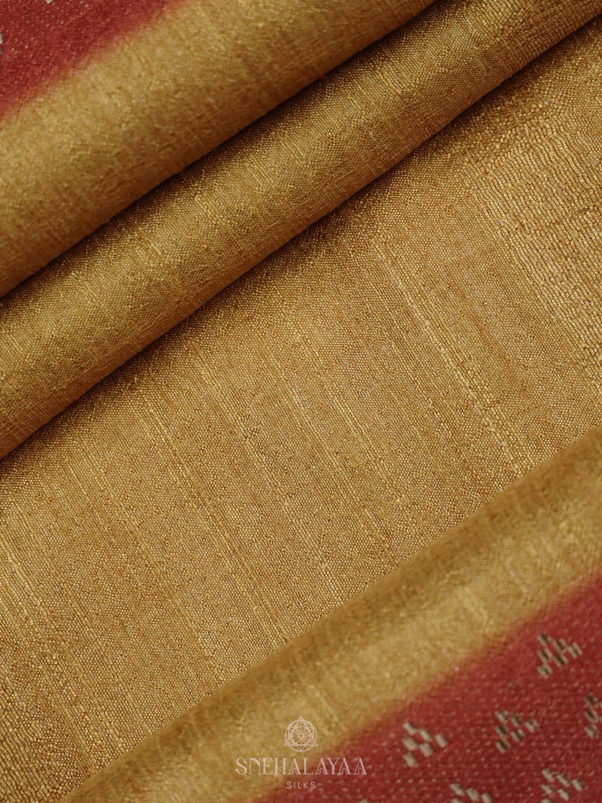 Mustard Tussar Saree