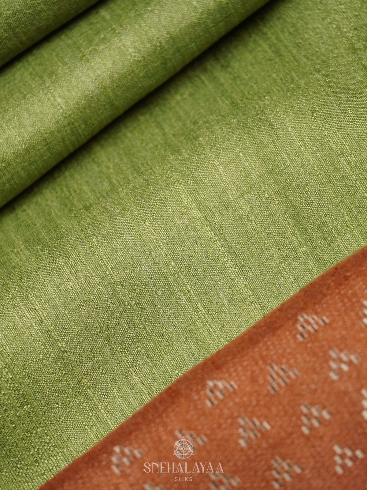 Lime Green Tussar Saree