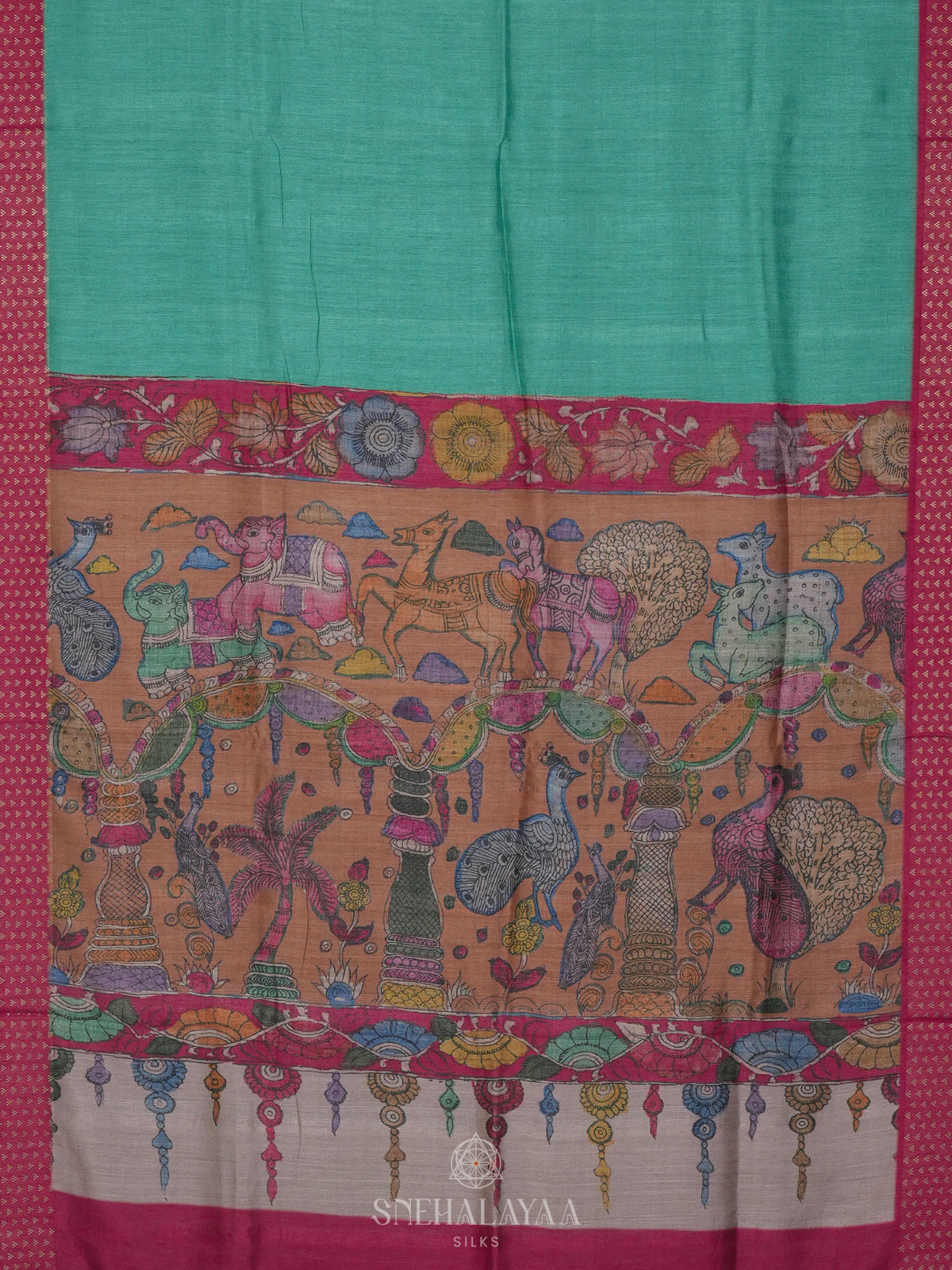 Green Tussar Saree