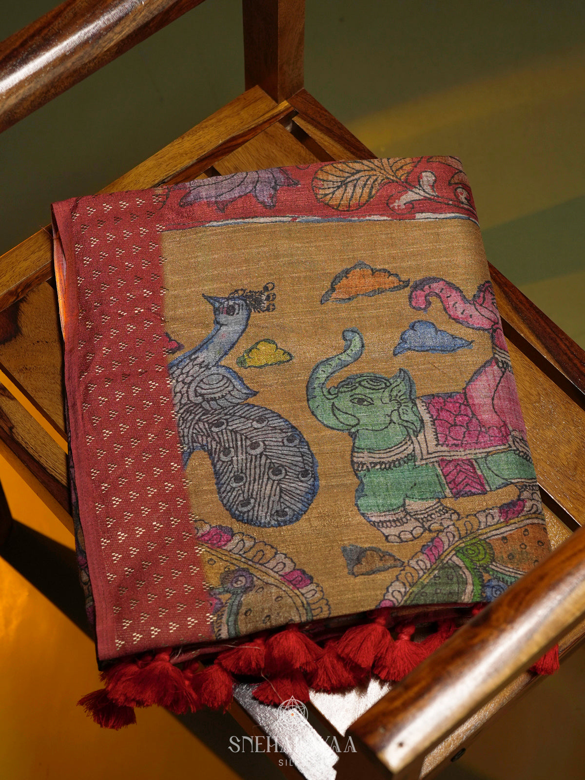 Blue Tussar Saree