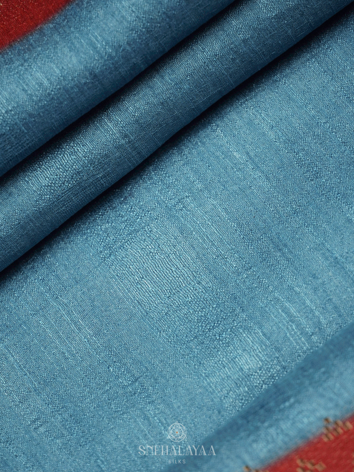 Blue Tussar Saree
