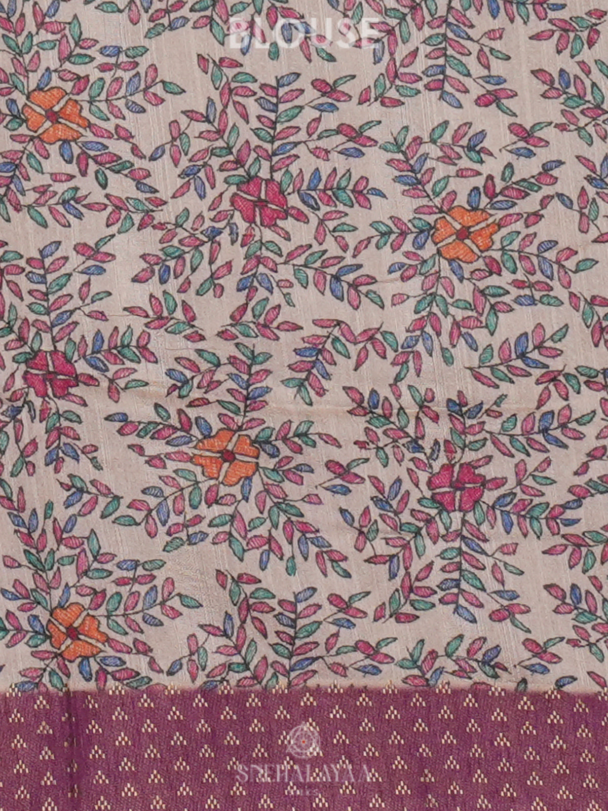 Magenta with Teal Green Tussar Saree