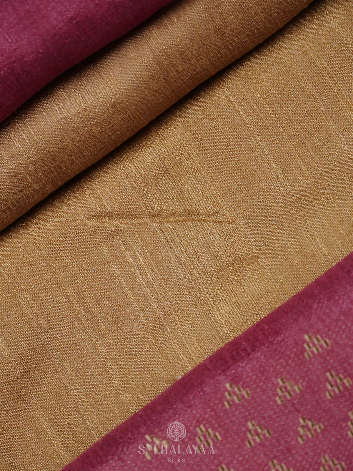 Magenta with Mustard Tussar Saree