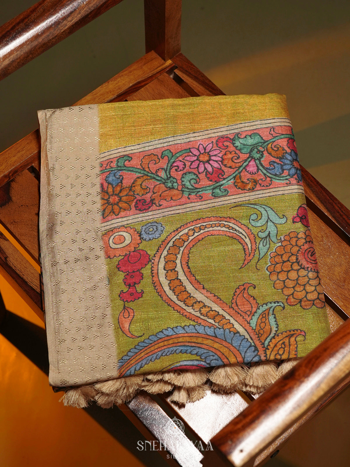 Yellow Tussar Saree