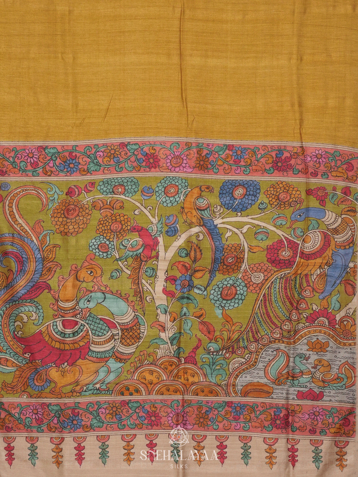 Yellow Tussar Saree