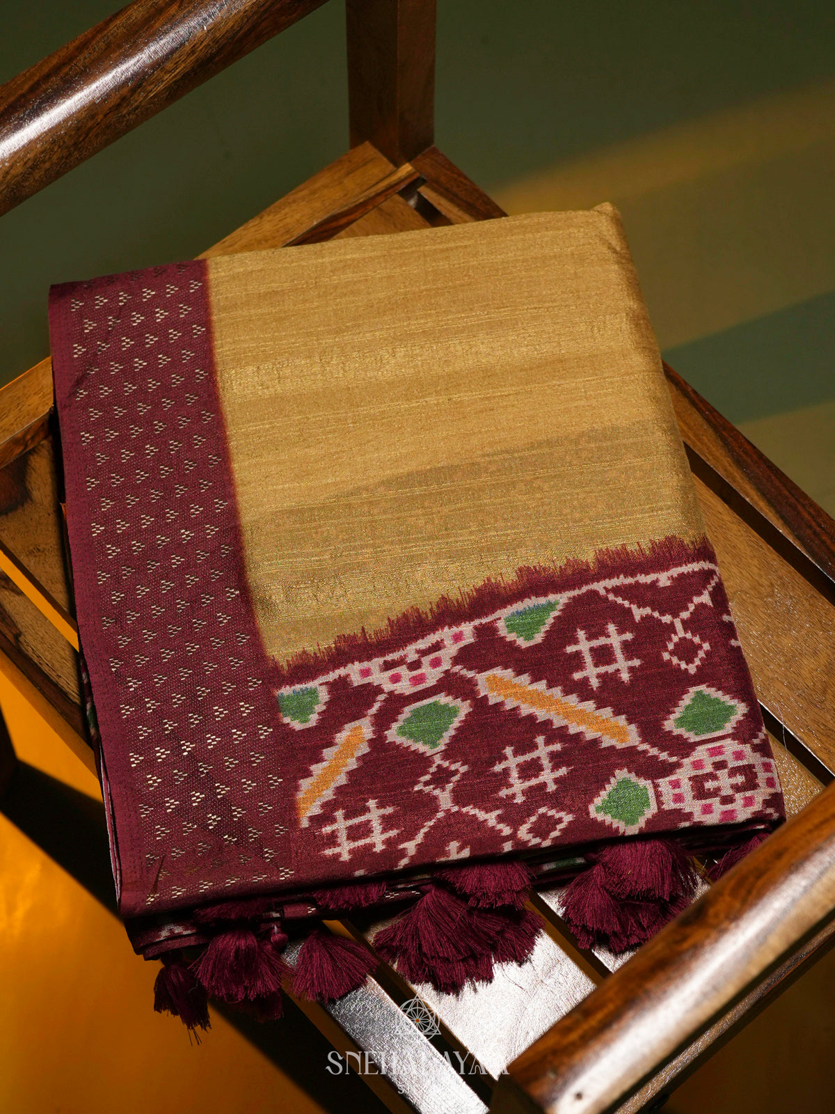 Yellow Tussar Saree