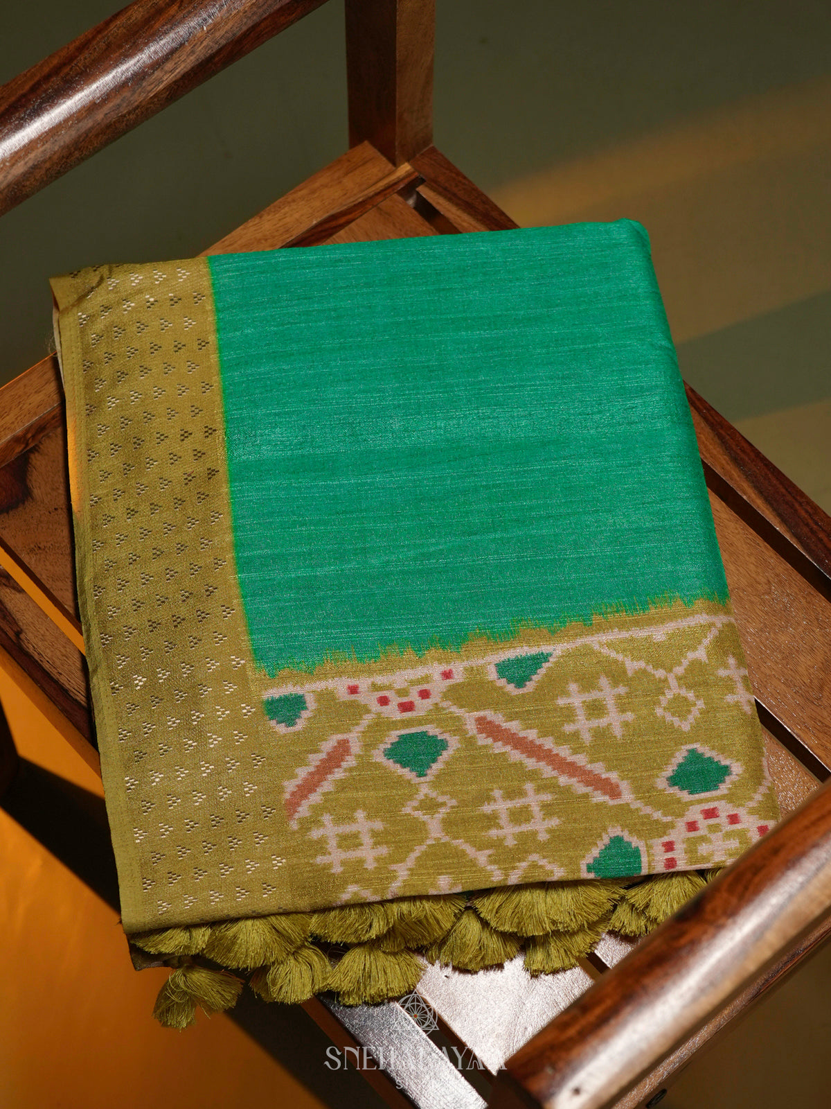 Green Tussar Saree