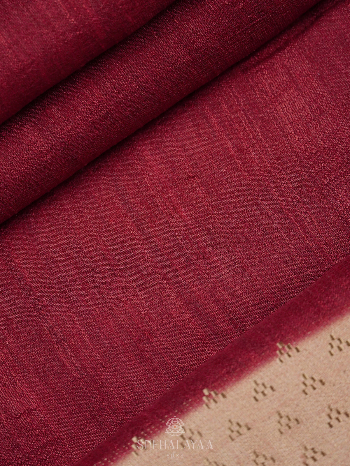 Maroon Tussar Saree