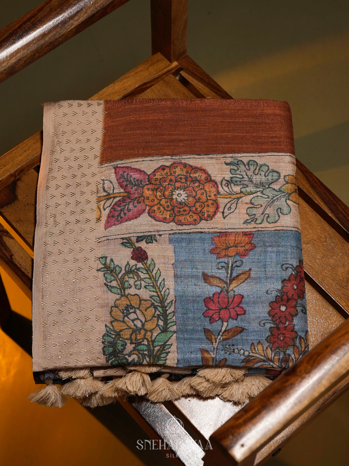 Brown Tussar Saree