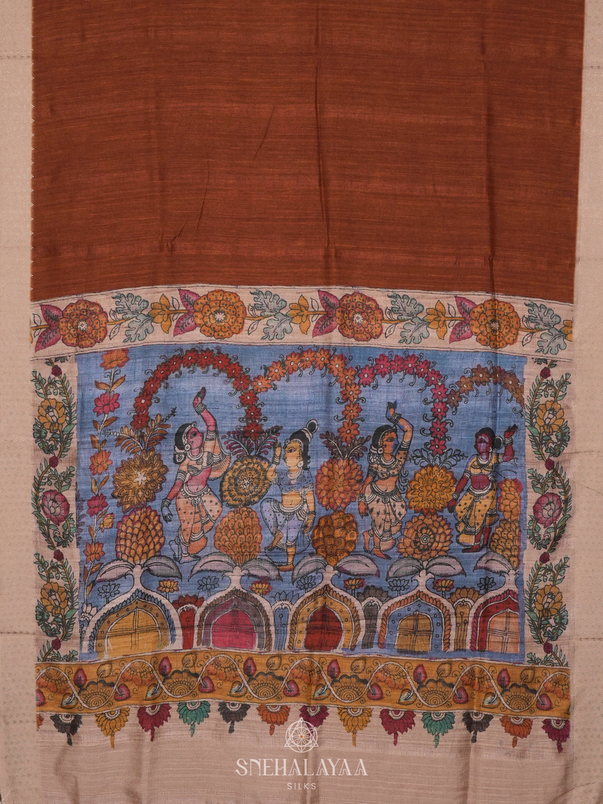 Brown Tussar Saree