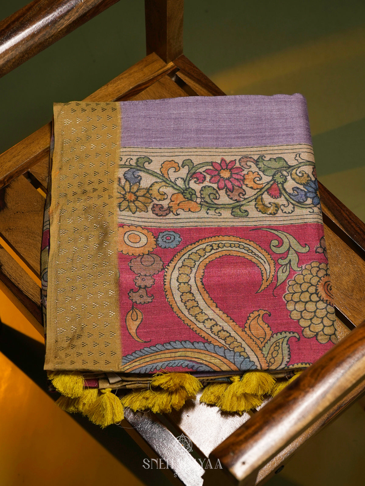Lavender Tussar Saree