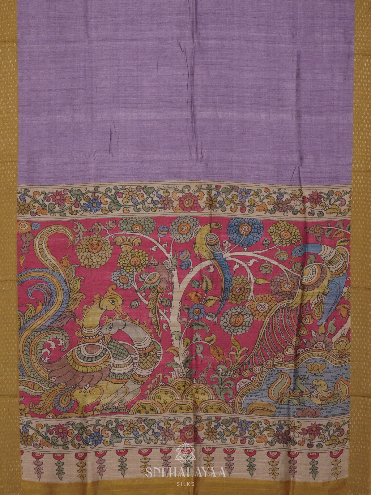 Lavender Tussar Saree