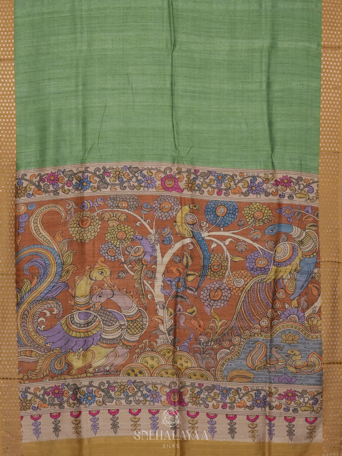 Green Tussar Saree