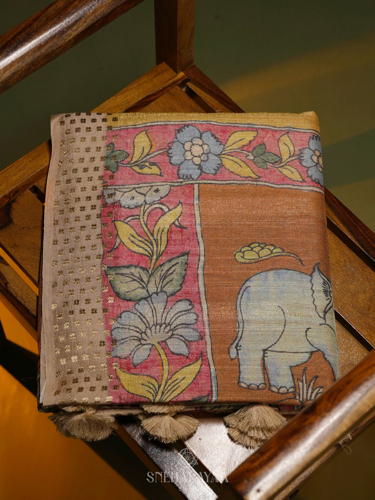 Yellow Tussar Saree