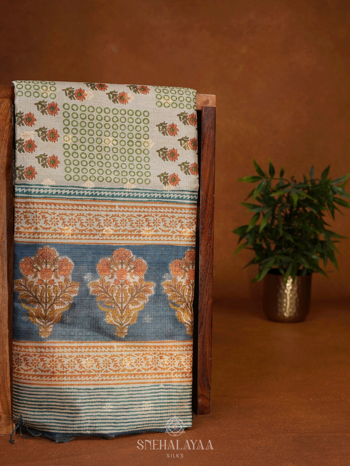 Pale Green Tussar Saree