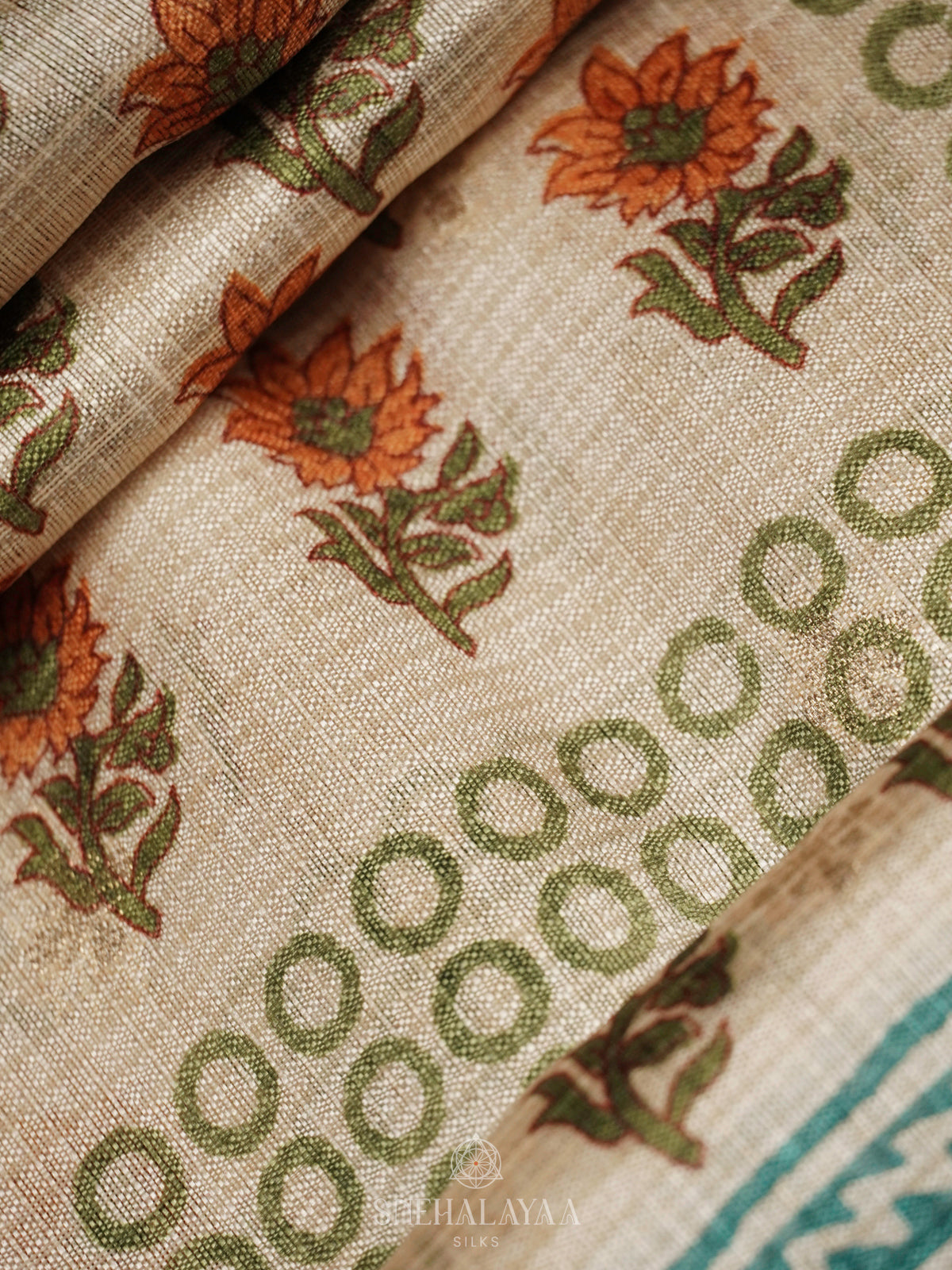 Pale Green Tussar Saree