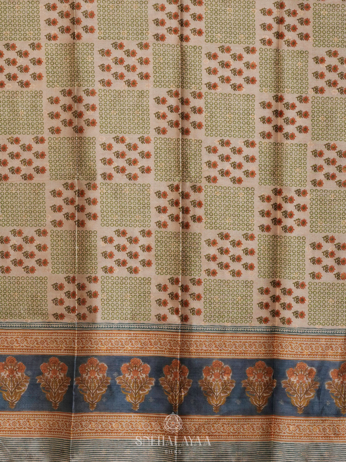 Pale Green Tussar Saree