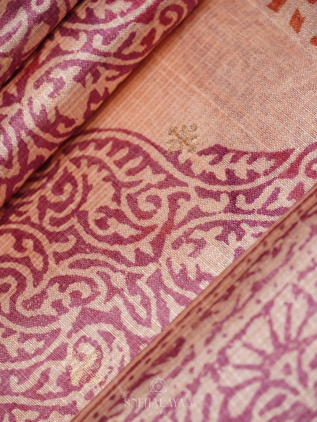 Pink Tussar Saree