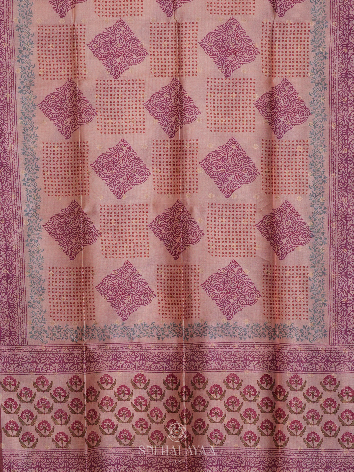 Pink Tussar Saree