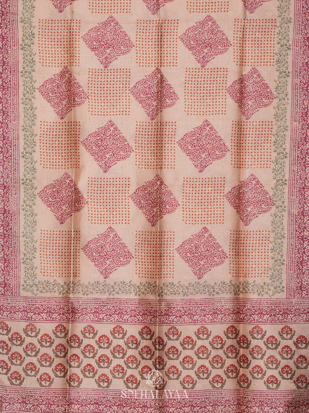 Cream Tussar Saree