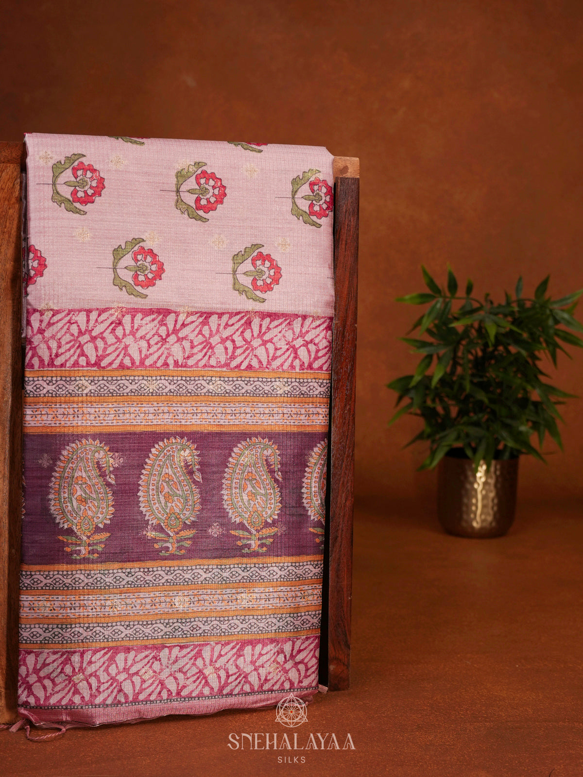Pale Pink Tussar Saree
