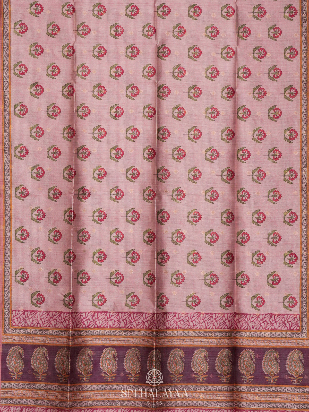 Pale Pink Tussar Saree