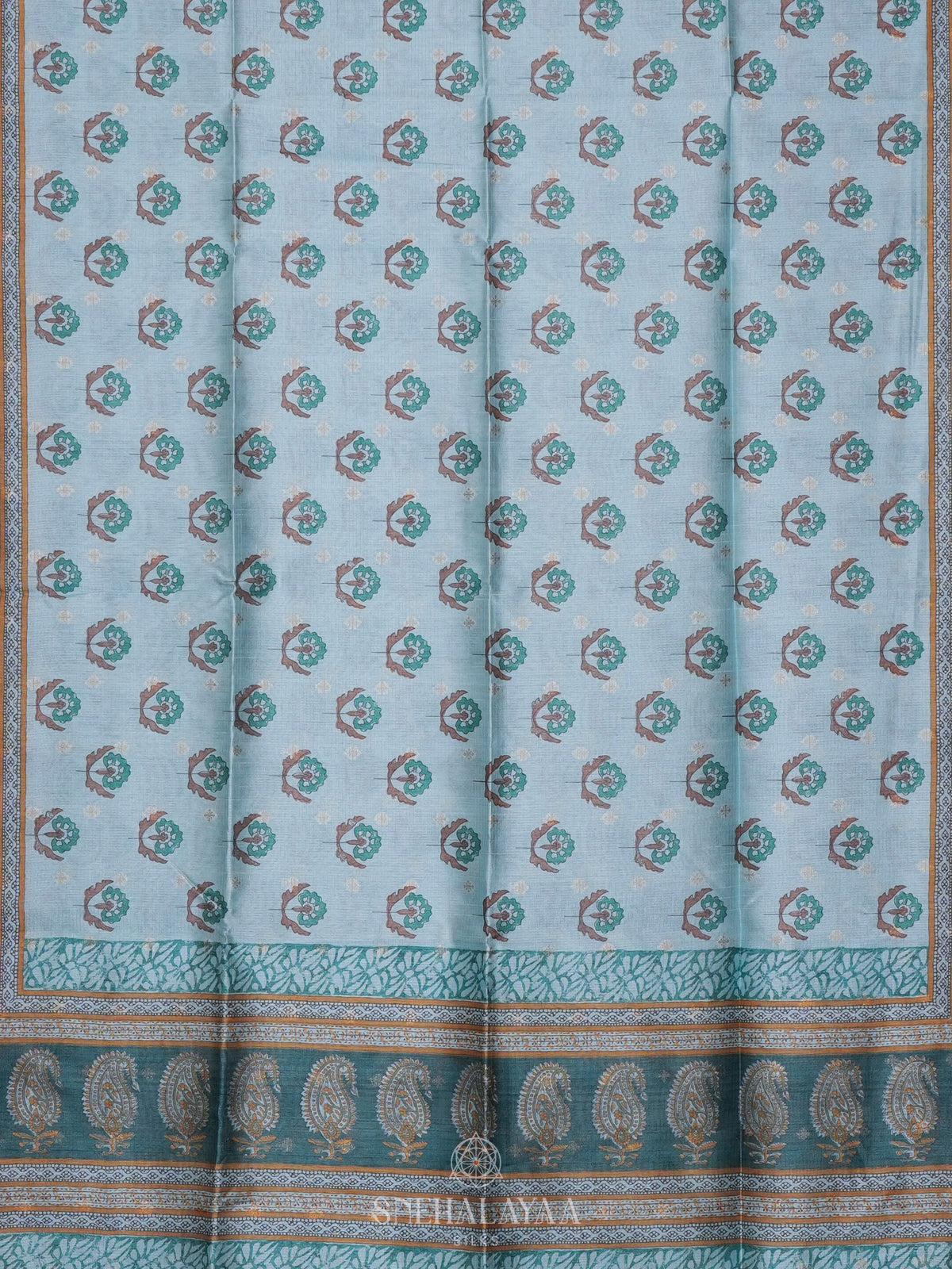 Pale Blue Tussar Saree