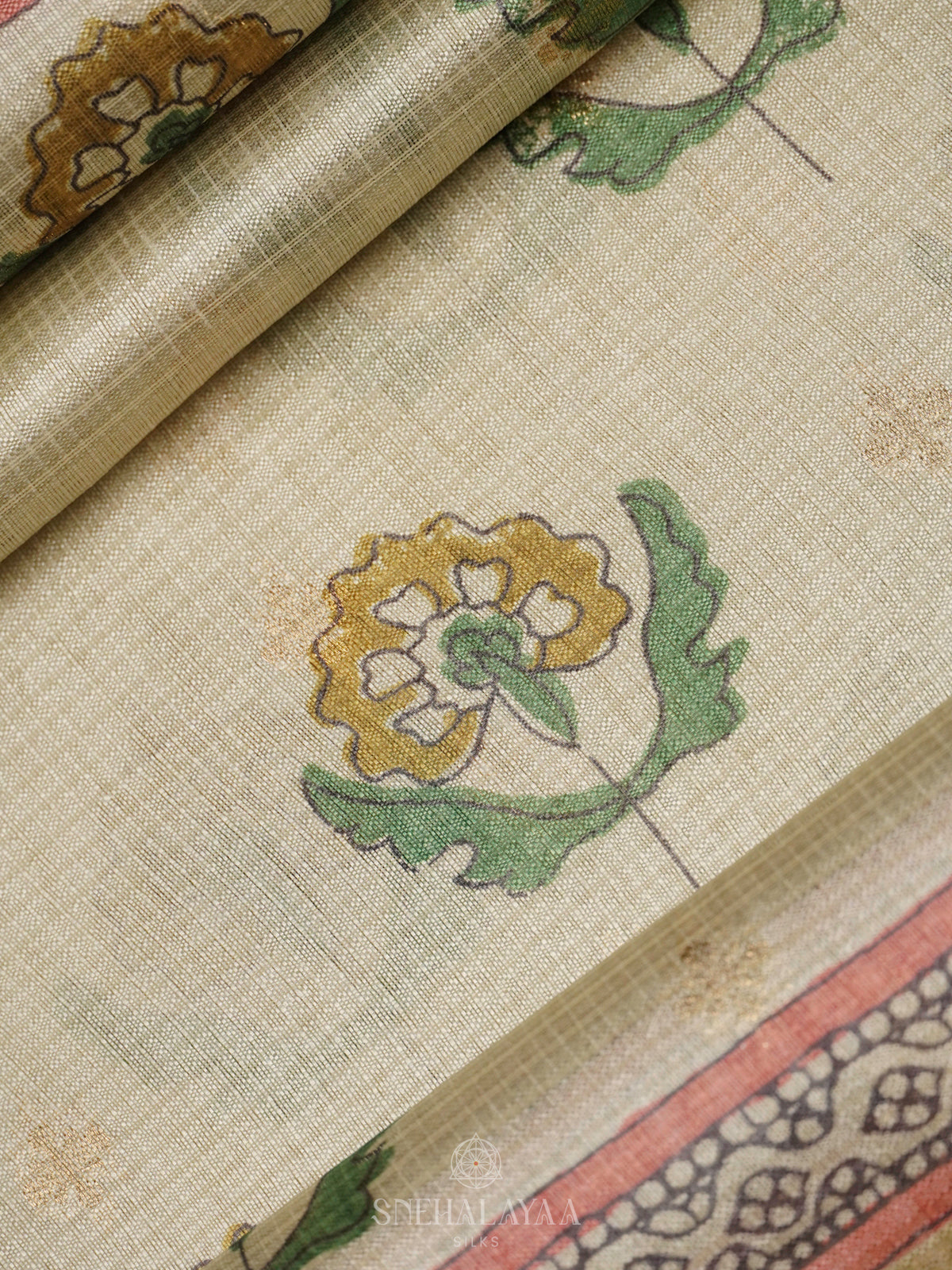 Pale Green Tussar Saree