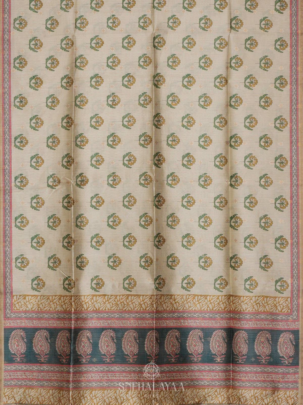 Pale Green Tussar Saree