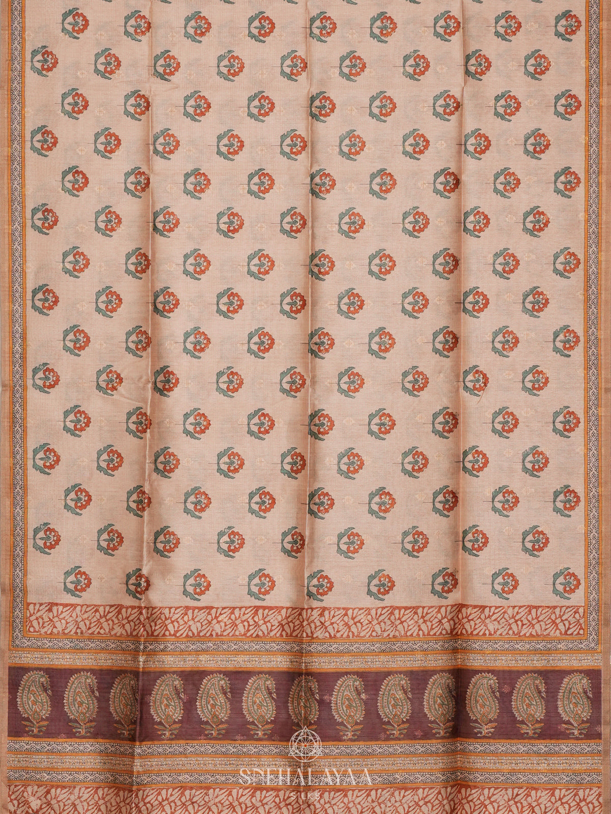 Cream Tussar Saree