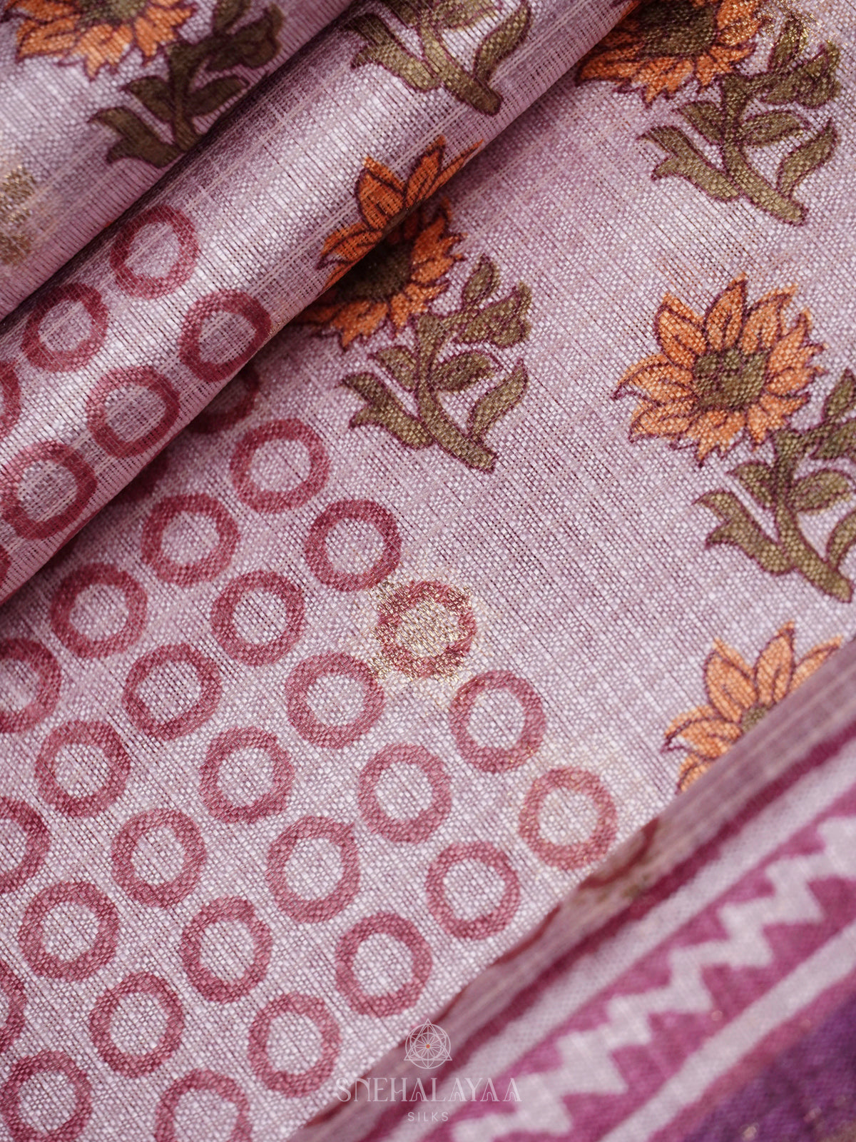 Pink Tussar Saree