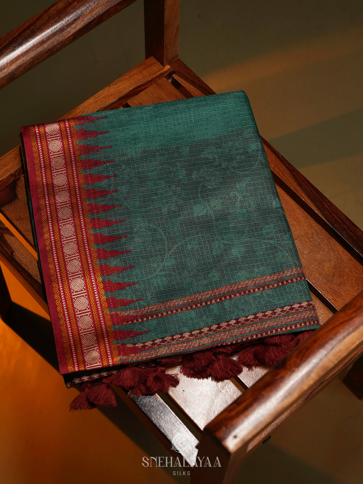 Peacock Blue Kota Saree