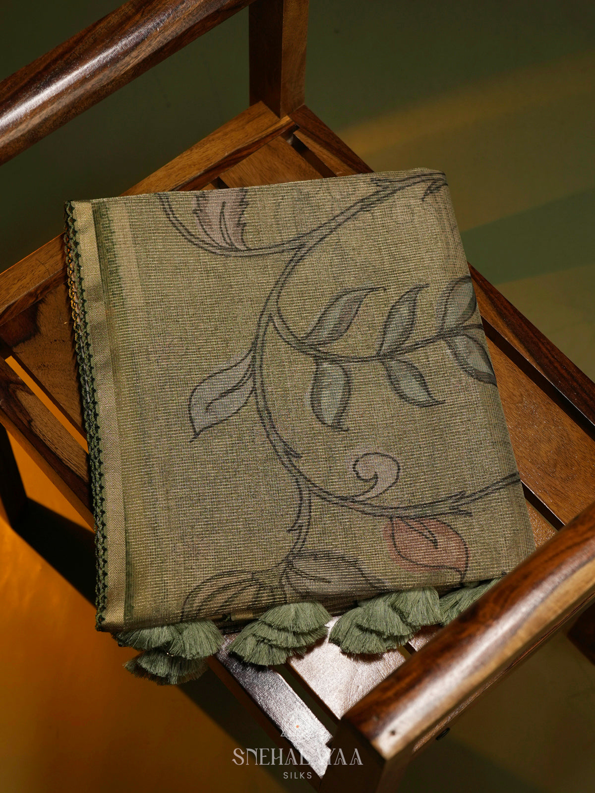 Olive Green Kota Saree