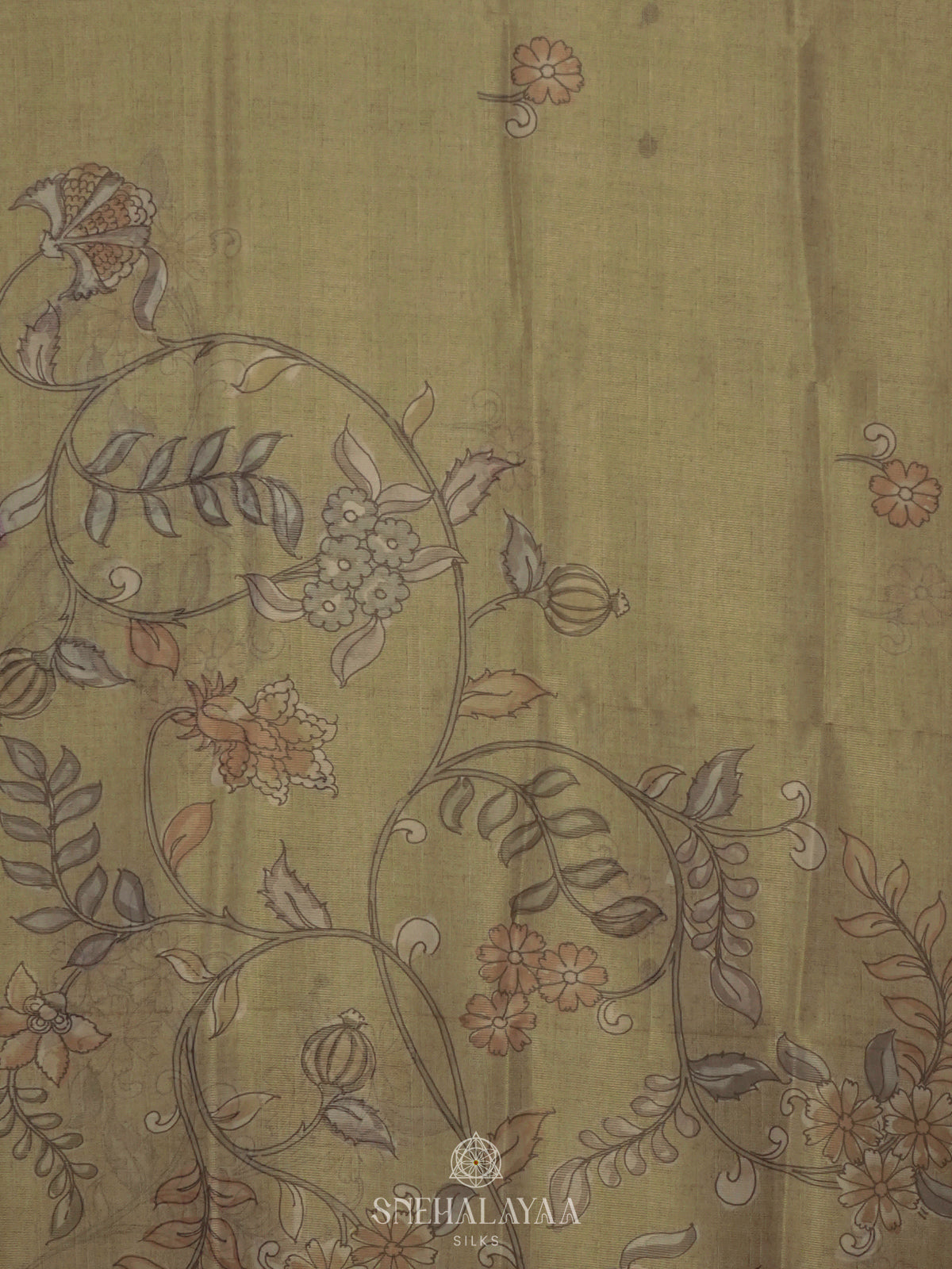 Olive Green Kota Saree