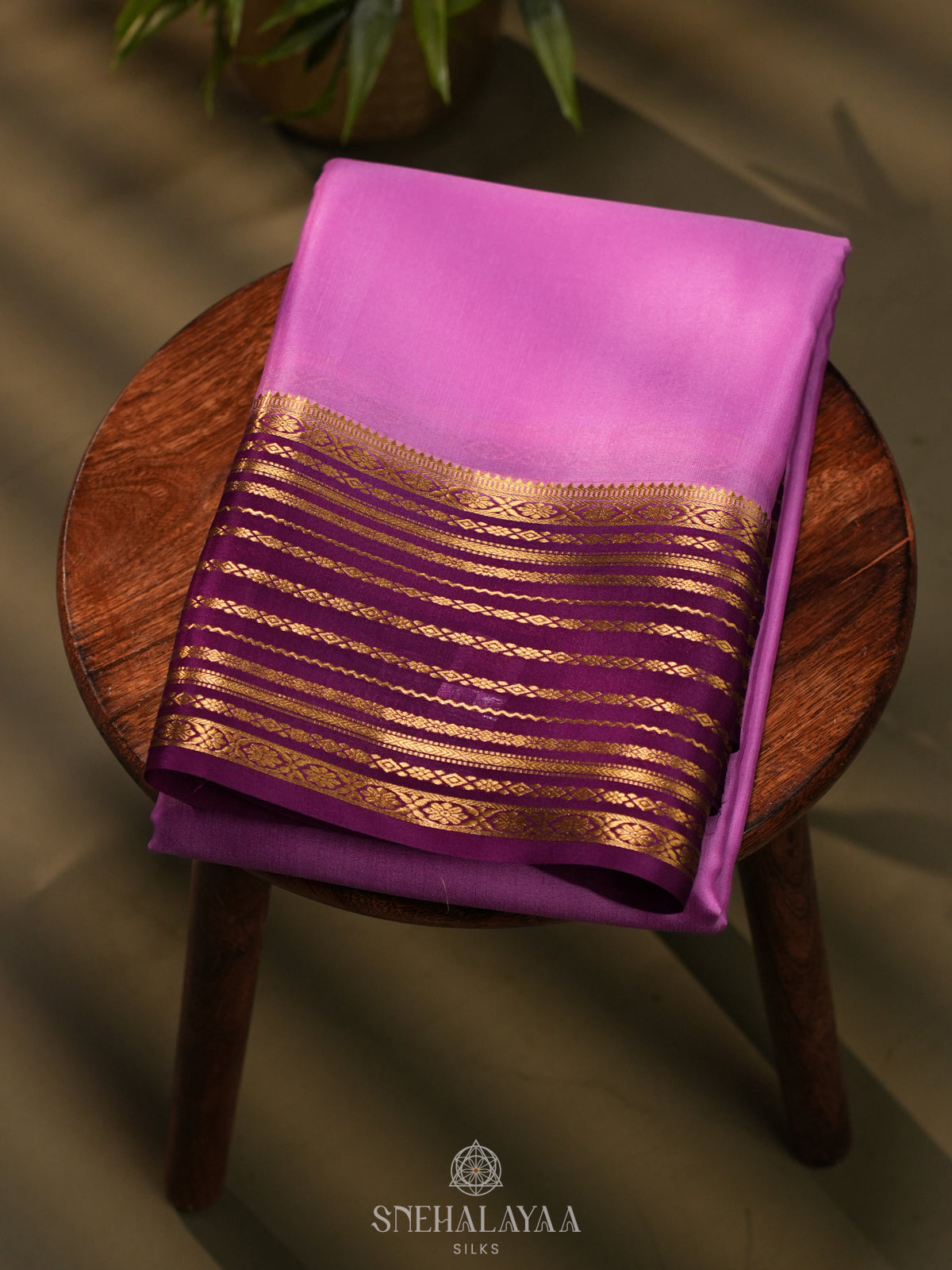 Pink Mysore Crepe Silk Saree