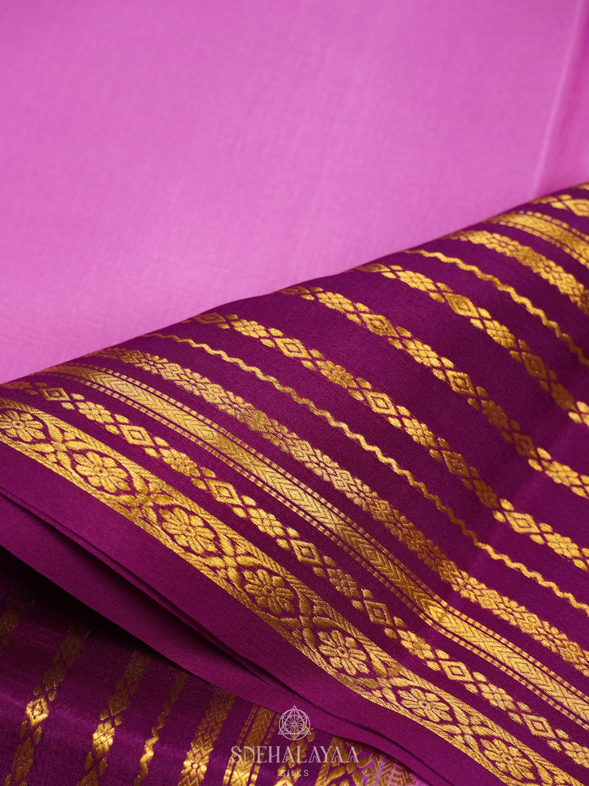 Pink Mysore Crepe Silk Saree