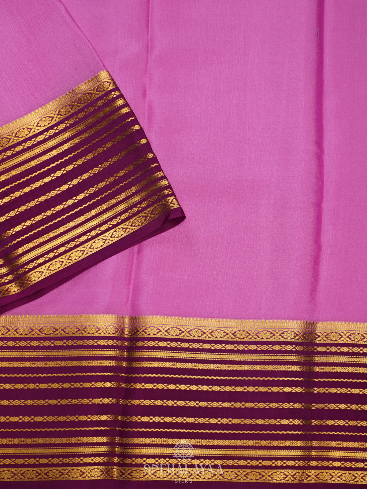 Pink Mysore Crepe Silk Saree