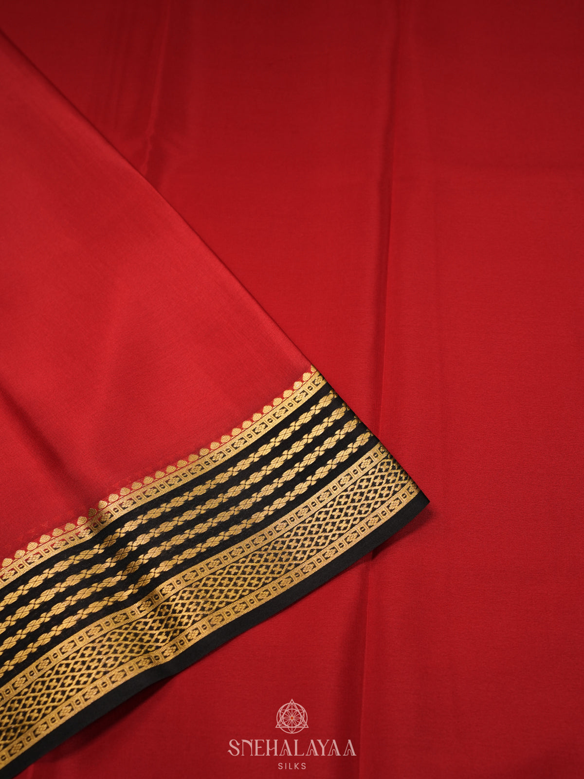 Red Mysore Crepe Silk Saree