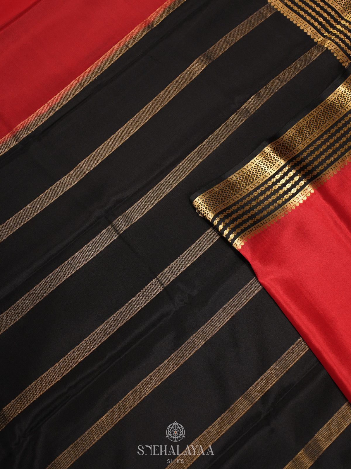 Red Mysore Crepe Silk Saree